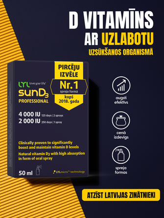 LYL sunD3 PROFESSIONAL 4 000 SV | 2 000 SV sprejs, 50 ml