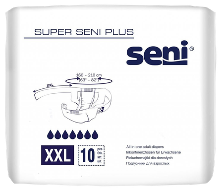 SENI Super Plus XXLarge (160-210 cm) autiņbiksītes, 10 gab.