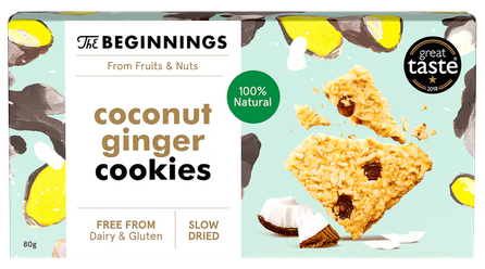 THE BEGINNINGS Coconut Ginger  cookies, 80 g