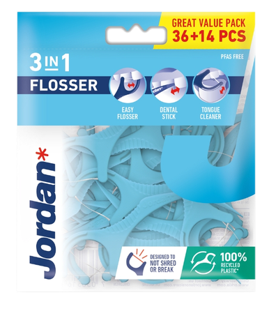 JORDAN 3-in-1 Flosser dental floss, 36 pcs.