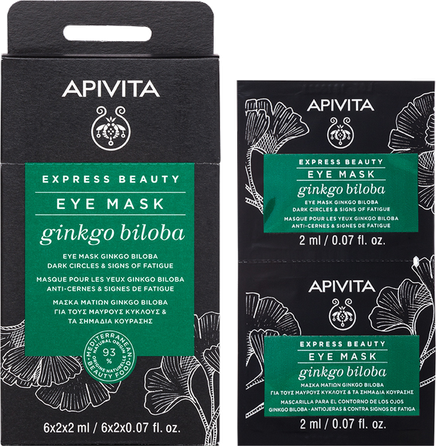 APIVITA Express Beauty Dark Circles & Signs of Fatigue (2 ml) maska ādai ap acīm, 2 gab.