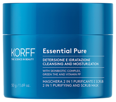 KORFF Essential Pur 2in1 attīroša skrubja sejas maska, 50 ml