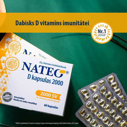NATEO D 2000 SV kapsulas, 60 gab.
