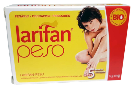 LARIFAN PESO 1,5 mg pesāriji, 5 gab.