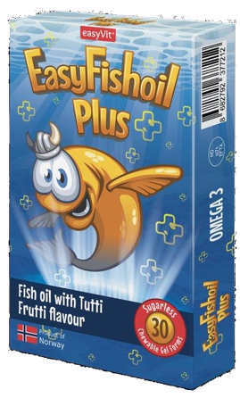 EASY FISHOIL Plus Zivju eļļas želejas konfektes, 30 gab.