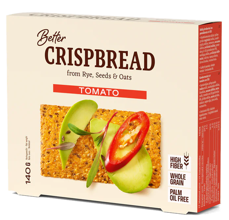 BETTER with Tomato and Chili crispbreads, 140 g