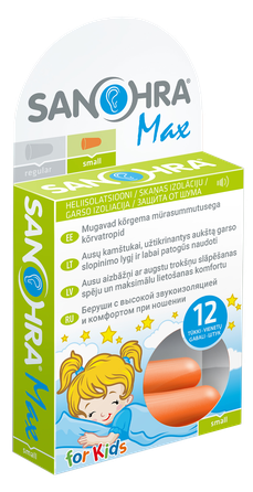 SANOHRA  MAX CHILDREN ear plugs, 12 pcs.