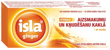 ISLA Ginger ar medu sūkājamās tabletes, 30 gab.