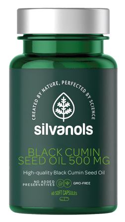 SILVANOLS Premium Black Cumin Seed Oil 500 mg kapsulas, 60 gab.