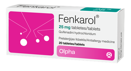 FENKAROL 25 mg tabletes, 20 gab.