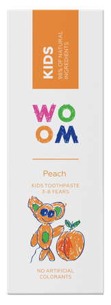 WOOM Kids Peach 3-8 gadi zobu pasta, 50 ml