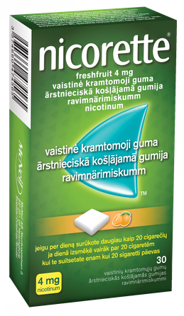 NICORETTE   Freshfruit 4 mg medicated chewing-gum, 30 pcs.