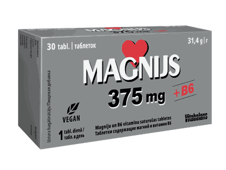 VITABALANS Magnijs 375 mg + B6 tabletes, 30 gab.