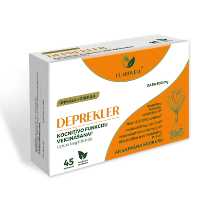 CLARIWELL Deprekler Kognitīvo Funkciju Veicināšanai kapsulas, 45 gab.