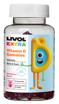 LIVOL  Extra D Vitamīna želejas lācīši, 75 gab.