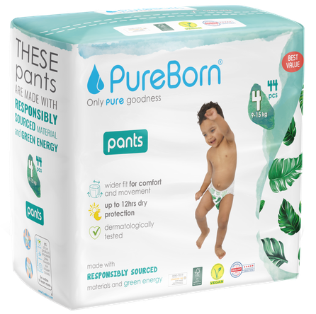 PUREBORN Pull ups Double Pack Size 4-XL nappy pants, 44 pcs.