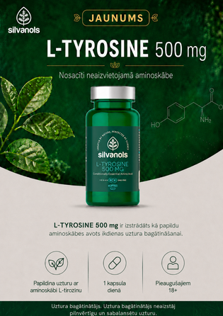 SILVANOLS L-Tyrosine 500 mg kapsulas, 60 gab.