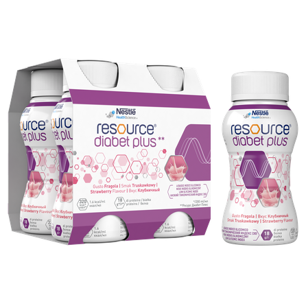 NESTLE Resource Diabet Plus with strawberry flavour, 200 ml, 4 pcs.