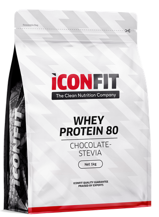 ICONFIT Whey Protein 80 - Chocolate-Stevia pulveris, 1000 g