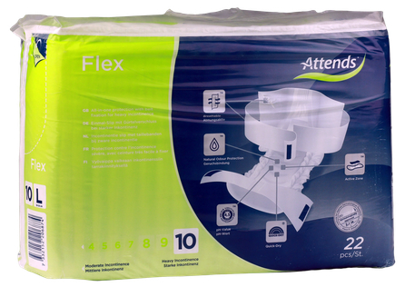 ATTENDS Flex L/10 diapers, 22 pcs.