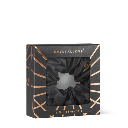 CRYSTALLOVE Black zīda matu gumija, 1 gab.