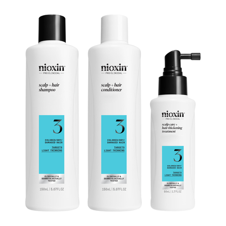NIOXIN Hair Care System 3 Kit for Colored Hair with Light Thinning set, 1 pcs.