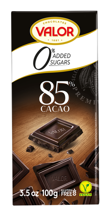 VALOR Без Сахара 85% Тёмный шоколад, 100 г