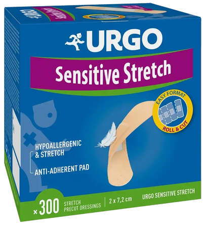 URGO  Sensitive Strech elastīgs plāksteris, 300 gab.