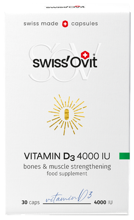 SWISS OVIT Vitamīns D3 4000 IU mīkstās kapsulas, 30 gab.