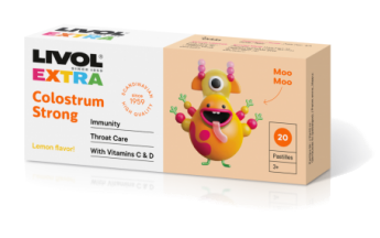 LIVOL  Extra Colostrum Strong Lemon lozenges, 20 pcs.