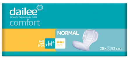 DAILEE Comfort Normal izmērs S (53 cm) uroloģiskie ieliktņi, 28 gab.