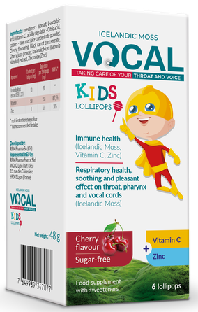 VOCAL  Kids Cherry пастилки, 6 шт.