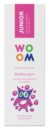 WOOM Junior Bubble Gum 6+ gadi zobu pasta, 50 ml