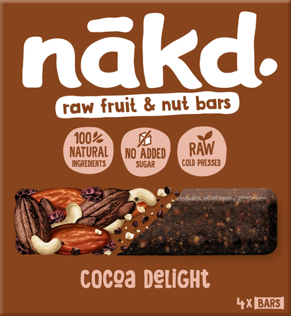 NAKD Cocoa Delight 35g bar, 4 pcs.