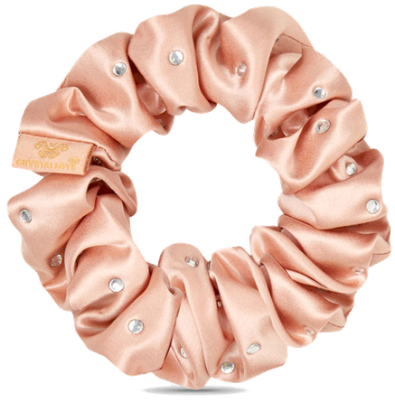 CRYSTALLOVE Crystalized Rose Gold zīda matu gumija, 1 gab.