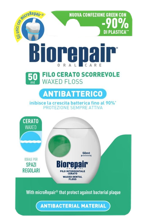 BIOREPAIR Waxed 50m zobu diegs, 1 gab.