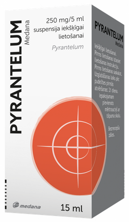 PYRANTELUM MEDANA 250 mg/5 ml suspension, 15 ml
