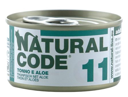 NATURAL CODE 11 Тунец И Алоэ Вера консервы для кошек, 85 г