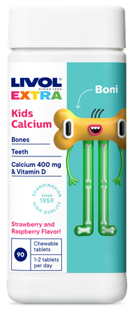 LIVOL  Extra Kids Calcium košļājamās tabletes, 90 gab.