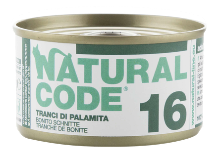 NATURAL CODE 16 Bonito Slices canned food for cats, 85 g