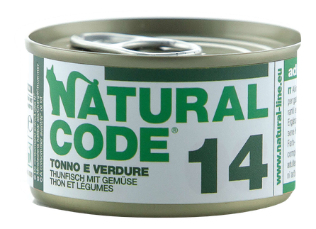 NATURAL CODE 14 Tuna And Vegetables canned food for cats, 85 g