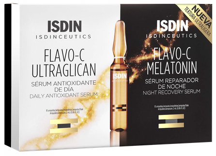 ISDIN Isdinceutics Flavo-C Melatonin + Ultraglican ampulas, 20 gab.