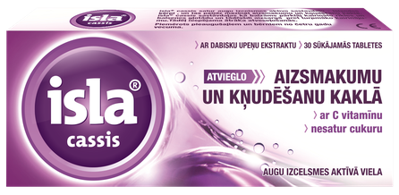 ISLA Cassis + Vitamin C sūkājamās tabletes, 30 gab.