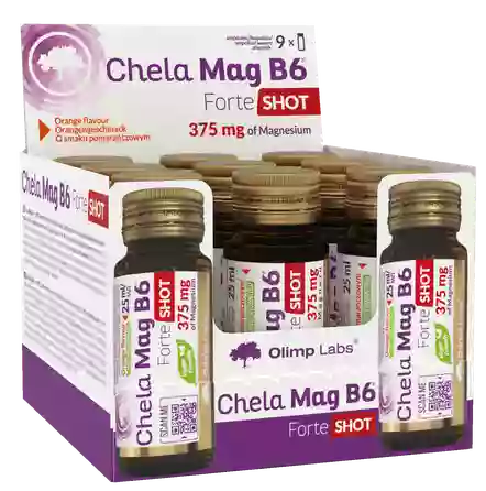 OLIMP LABS Chela - Mag B6 Forte Shot (25 ml) Orange ampulas, 9 gab.