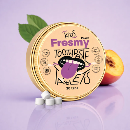 FRESMY Peach for Kids toothpaste tablets, 30 pcs.
