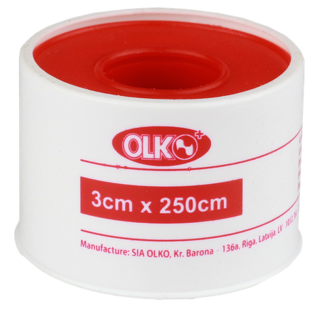 OLKO  3 x 250 cm adhesive plaster roll, 1 pcs.