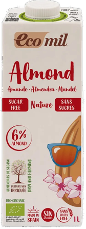 ECOMIL Almond Nature, Sugar Free dzēriens, 1000 ml