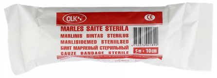 OLKO  Sterile 10cm x 5m gauze bandage, 1 pcs.
