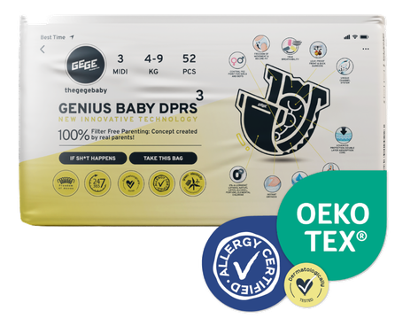 GEGE Genius Baby DPRS (4-9 kg) Midi 3 autiņbiksītes, 52 gab.