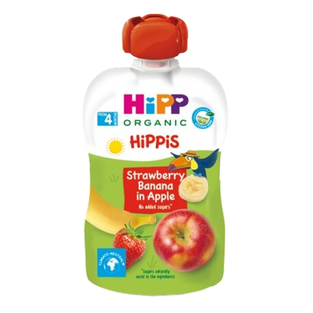 HIPP Organic Strawberry Banana in Apple (4+) biezenis, 100 g